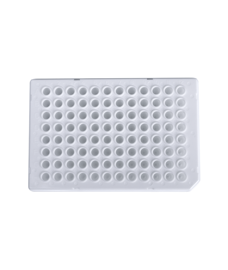 PCR10-W-96-HS-R Placa de PCR de pocillo redondo de media falda de 96 pocillos de color blanco de 0,1 ml